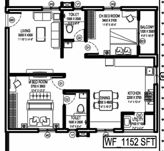 1864 sq ft 3 BHK 3T Villa for sale at Rs 98.00 lacs in Project in Bowrampet, Hyderabad