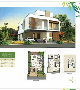 4110 sq ft 4 BHK 4T West facing Villa for sale at Rs 6.00 crore in Rajapushpa Green Dale in Tellapur, Hyderabad