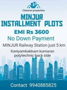 600 sq ft NorthEast facing Plot for sale at Rs 2.10 lacs in Minjur installment dtcp land low price in Minjur, Chennai