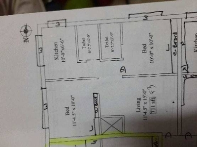 850 sq ft 2 BHK 2T North facing Apartment for sale at Rs 45.00 lacs in near railway station 1th floor in Villivakkam, Chennai