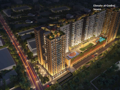 1390 sq ft 3 BHK 3T Apartment for sale at Rs 95.00 lacs in Godrej Elevate At Godrej Se7en 10th floor in Joka, Kolkata