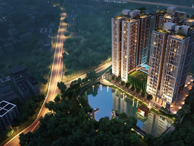 1445 sq ft 3 BHK 3T Apartment for sale at Rs 1.30 crore in Srijan Laguna Bay 16th floor in Topsia, Kolkata