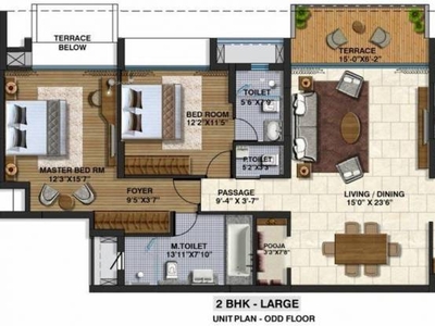 1701 sq ft 2 BHK 2T Apartment for sale at Rs 1.21 crore in Lodha Belmondo in Gahunje, Pune