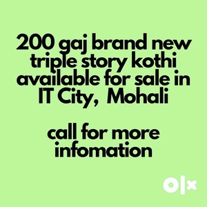 A brand new triple story 200 gaj kothi available for sale in IT city