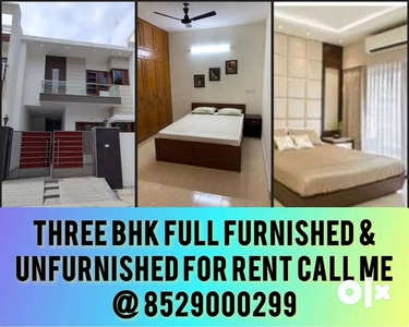 Independent 3bhk full furnished for rent beds ac sofa fridge ro invatr