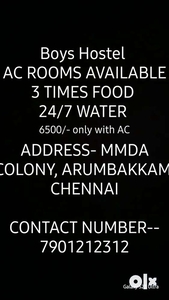 Men's hostel AC ROOMS AVAILABLE