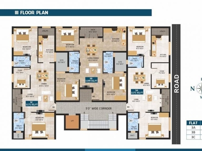 1171 sq ft 3 BHK 2T Completed property Apartment for sale at Rs 84.31 lacs in Project in Madipakkam, Chennai