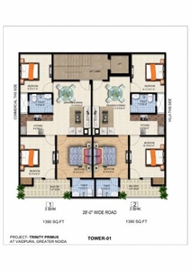 1895 sq ft 3 BHK 3T Villa for sale at Rs 79.00 lacs in Trinity Primus in noida ext, Noida