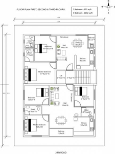 922 sq ft 2 BHK 2T South facing Completed property Apartment for sale at Rs 66.50 lacs in Project in Porur, Chennai