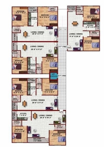 1000 sq ft 2 BHK 2T Apartment for sale at Rs 45.00 lacs in Project in Toli Chowki, Hyderabad