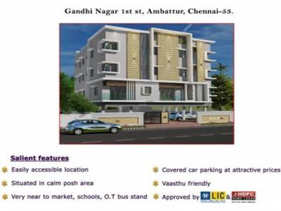 1144 sq ft 3 BHK 2T East facing Apartment for sale at Rs 73.00 lacs in Kaf 1th floor in Ambattur, Chennai
