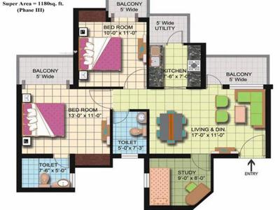 1180 sq ft 3 BHK 2T NorthWest facing Apartment for sale at Rs 62.50 lacs in Amrapali Silicon City in Sector 76, Noida
