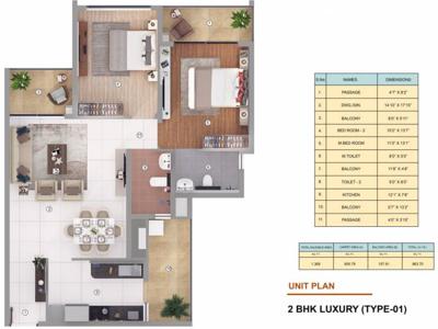 1368 sq ft 2 BHK 2T Under Construction property Apartment for sale at Rs 95.76 lacs in Shapoorji Pallonji JoyVille in Sector 102, Gurgaon