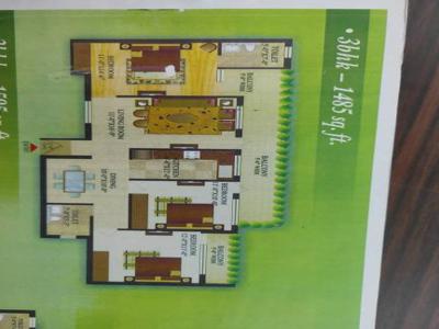 1485 sq ft 3 BHK 3T Apartment for sale at Rs 56.43 lacs in Gardenia Gateway in Sector 75, Noida