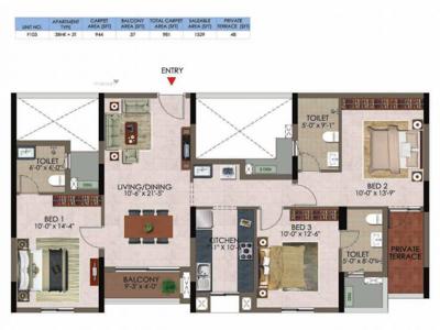 1529 sq ft 3 BHK 3T Launch property Apartment for sale at Rs 67.26 lacs in CasaGrand Athens 5th floor in Mogappair, Chennai