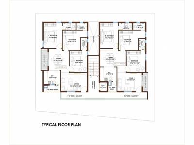 1550 sq ft 3 BHK 3T East facing Apartment for sale at Rs 75.95 lacs in Project in Puppalaguda, Hyderabad