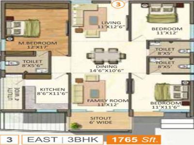 1765 sq ft 3 BHK 3T Under Construction property Apartment for sale at Rs 1.13 crore in Vasavi GP Trends 23th floor in Nanakramguda, Hyderabad