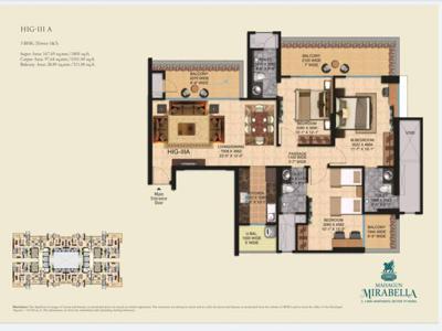 1805 sq ft 3 BHK 3T East facing Apartment for sale at Rs 1.80 crore in Mahagun Mirabella in Sector 79, Noida