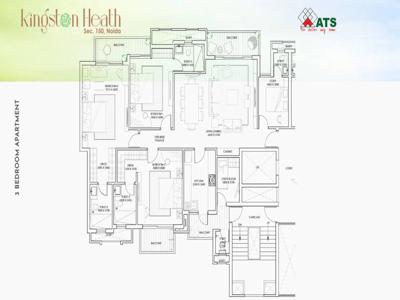 2350 sq ft 3 BHK 3T East facing Apartment for sale at Rs 2.00 crore in ATS Kingston Heath in Sector 150, Noida