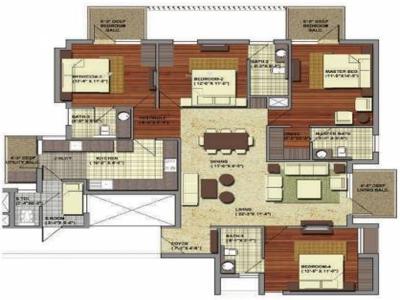 2390 sq ft 4 BHK 5T East facing Apartment for sale at Rs 1.95 crore in Conscient Heritage One 12th floor in Sector 62, Gurgaon