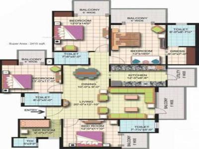 2410 sq ft 4 BHK 4T Apartment for sale at Rs 1.05 crore in Amrapali Silicon City in Sector 76, Noida