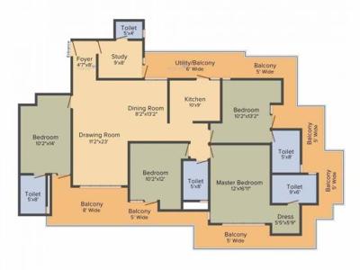 2550 sq ft 4 BHK 5T Apartment for sale at Rs 1.32 crore in Shantiniketan Prakriti 6th floor in Sector 144, Noida