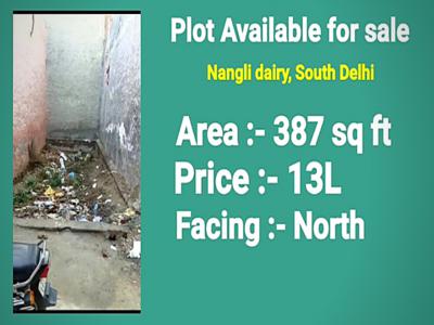 387 sq ft North facing Plot for sale at Rs 13.00 lacs in Project in Nangli Dairy, Delhi