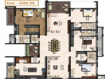 4300 sq ft 4 BHK 5T Completed property Apartment for sale at Rs 2.97 crore in Rajapushpa Eterna 7th floor in Nanakramguda, Hyderabad