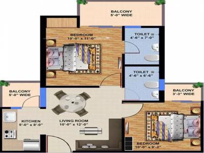 799 sq ft 2 BHK 2T NorthEast facing Apartment for sale at Rs 21.75 lacs in Ajnara Panorama 16th floor in Sector 25 Yamuna Express Way, Noida