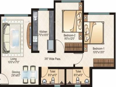 875 sq ft 2 BHK 2T Apartment for rent in Sheth Clarion at Kandivali East, Mumbai by Agent Rudra realty