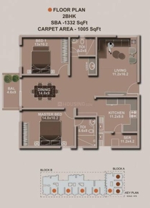 1495 sq ft 3 BHK 3T East facing Apartment for sale at Rs 90.00 lacs in VBC Oracle Sunrise in Chowdasandra, Bangalore