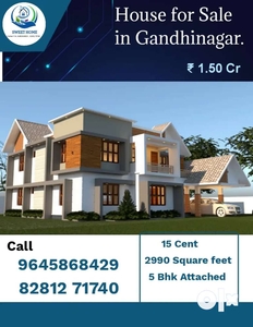 15 CENTS 5 BHK NEW HOUSE FOR SALE IN GANDHINAGAR-KOTTAYAM