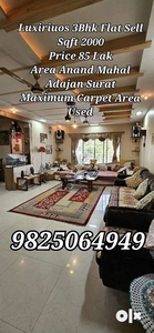 Furnished 3Bhk flat for sell Anand Mahal Road Adajan Surat