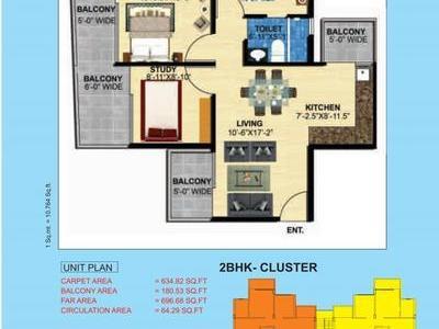 2 BHK Flat / Apartment For SALE 5 mins from Sector-104