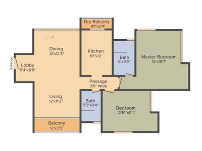 1576 sq ft 2 BHK 2T Under Construction property Apartment for sale at Rs 2.52 crore in Piramal Vaikunth Cluster 2 4th floor in Thane West, Mumbai