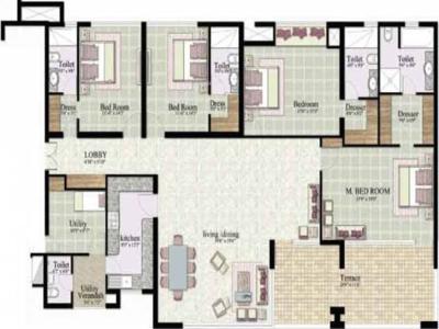 3360 sq ft 4 BHK 4T Apartment for rent in Jaypee The Kalypso Court at Sector 128, Noida by Agent A K Property