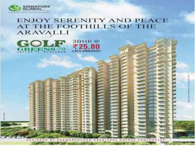 356 sq ft 1 BHK 1T Apartment for sale at Rs 14.53 lacs in Signature Global Builders Golf Greens Sector 79 Gurgaon in Sector 79, Gurgaon
