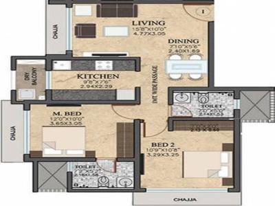 1006 sq ft 2 BHK 2T Apartment for sale at Rs 1.35 crore in Rustomjee Meridian in Kandivali West, Mumbai