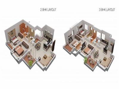 1070 sq ft 2 BHK 2T Apartment for sale at Rs 66.00 lacs in Bhojwani The Nook Phase 1 in Tathawade, Pune