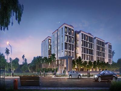 1213 sq ft 3 BHK 2T SouthEast facing Apartment for sale at Rs 70.72 lacs in Purti Aqua 2 in Rajarhat, Kolkata