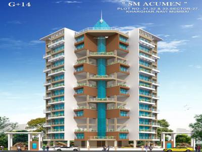 1627 sq ft 3 BHK 3T East facing Apartment for sale at Rs 1.30 crore in SM Acumen in Kharghar, Mumbai