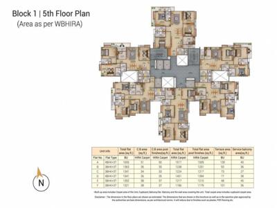 1655 sq ft 4 BHK 3T SouthEast facing Apartment for sale at Rs 1.92 crore in Merlin X in Tangra, Kolkata