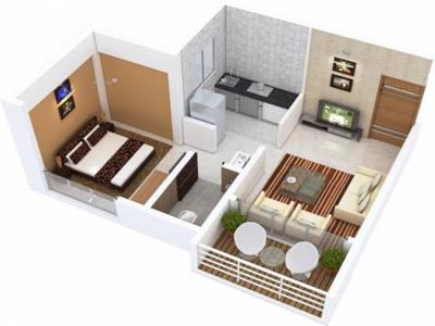 409 sq ft 1 BHK 1T East facing Apartment for sale at Rs 26.00 lacs in Somani Dream Home Phase 1 2th floor in Tathawade, Pune