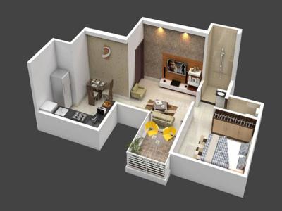 520 sq ft 1RK 1T North facing Apartment for sale at Rs 31.63 lacs in Sneh Akshay Anantam in Wakad, Pune