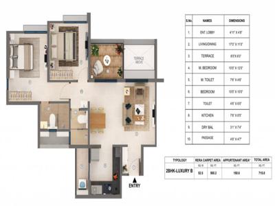 565 sq ft 2 BHK 2T Under Construction property Apartment for sale at Rs 67.20 lacs in Shapoorji Pallonji Codename Tornado 2th floor in Hinjewadi, Pune