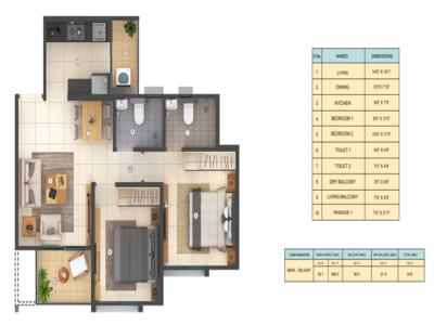 619 sq ft 2 BHK 2T Apartment for sale at Rs 60.50 lacs in Shapoorji Pallonji Joyville Hadapsar Annexe in Manjari, Pune