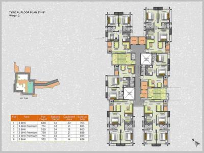 635 sq ft 2 BHK 2T South facing Apartment for sale at Rs 35.00 lacs in Signum Sampurna in Kamarhati on BT Road, Kolkata