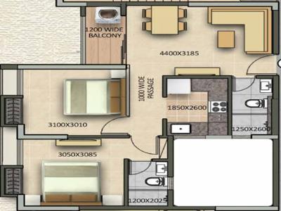 636 sq ft 2 BHK 2T Launch property Apartment for sale at Rs 43.00 lacs in Signum Sampurna 7th floor in Kamarhati on BT Road, Kolkata