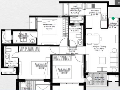 640 sq ft 2 BHK 2T Under Construction property Apartment for sale at Rs 68.90 lacs in Godrej Meadows Phase 2 15th floor in Mahalunge, Pune