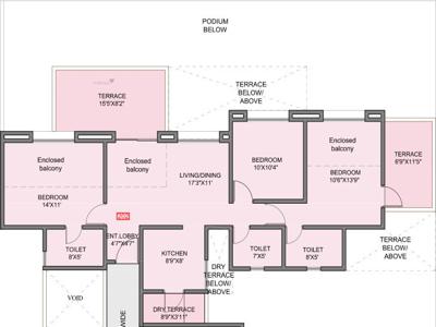 687 sq ft 3 BHK 3T Apartment for sale at Rs 1.37 crore in Rising Kohinoor Grandeur 8th floor in Ravet, Pune
